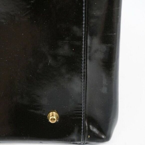 CHANEL CC Patent Shopping Tote Quilted Chain Shoulder Bag Gold Purse - Picture 16 of 16